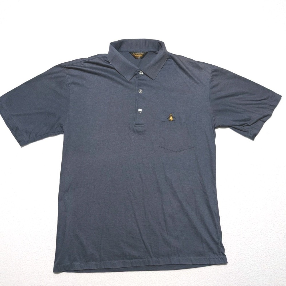 Vintage Munsingwear Penguin Polo‎ Shirt Size 3 Navy Single Stitch USA